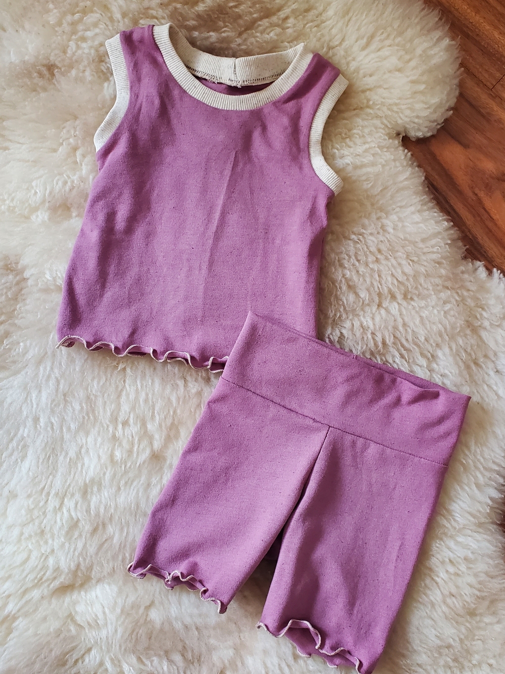 Handmade Baby Girl Tank and Biker Short Set